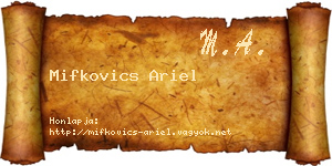 Mifkovics Ariel névjegykártya